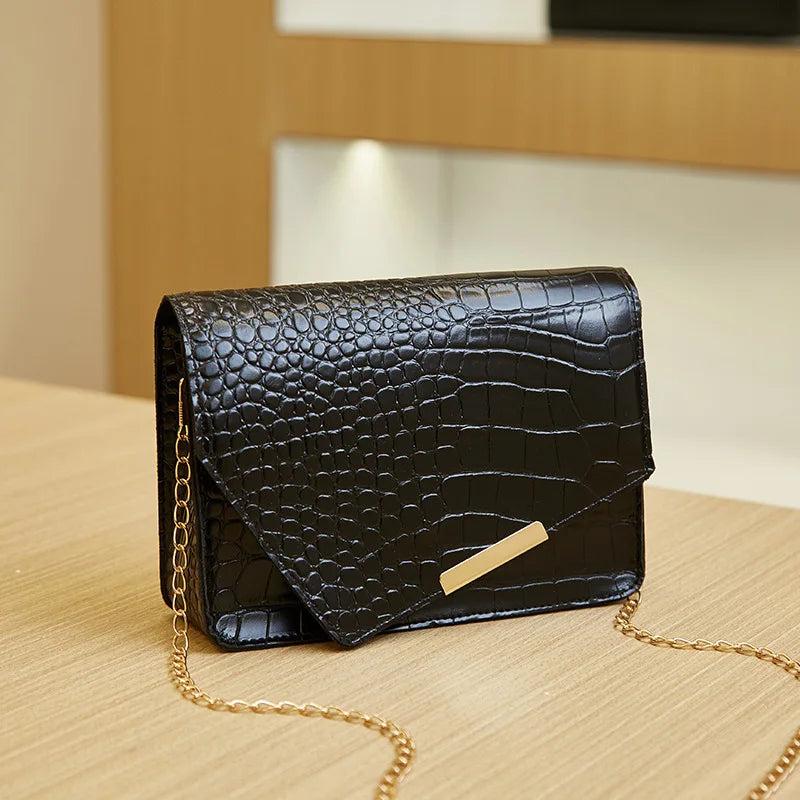 Chain Crossbody Bag PU Leather Handbag for Women