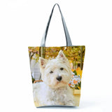 West Highland Terrier Shopping Bag Large Capacity Shoulder Handbag