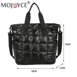 Women Casual Nylon Quilted Shoulder Tote Bag Portable Handbag