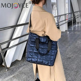 Women Casual Nylon Quilted Shoulder Tote Bag Portable Handbag