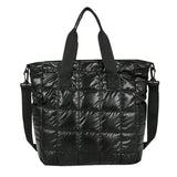 Women Casual Nylon Quilted Shoulder Tote Bag Portable Handbag