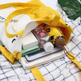 Youth Letter Print Canvas Tote Bag Student Handbag