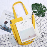 Youth Letter Print Canvas Tote Bag Student Handbag