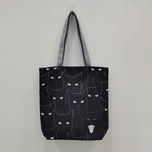 Cartoon Animal Shoulder Bag Cat Print Portable Handbag