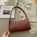 Retro PU Leather Handbags Solid Casual Shopping Bag Women Hobos Clutch Purse