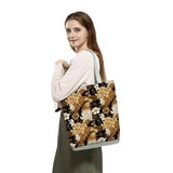 Floral Printed Travel Beach Bag High Capacity Tote Handbags for Women
