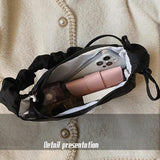 Heart Print Canvas Crescent Bag Shoulder Bag Casual Tote Bag