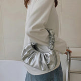 Pleated PU Leather Handbag for Women Cloud Bags Armpit Bag Shoulder Bags