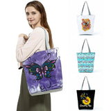 Butterfly Printed Handbags High Capacity Travel Tote Shoulder Bag