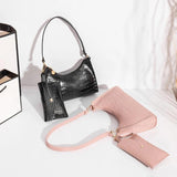 2Pcs Women Leather Totes Messenger Bags Set Solid Shoulder Bags