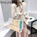 Women PVC Transparent Travel Shoulder Bag Summer Beach Tote