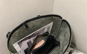 Crocodile Pattern Women Commute Tote Bags Large Capacity Shoulder Handbags