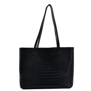 Crocodile Pattern Women Commute Tote Bags Large Capacity Shoulder Handbags