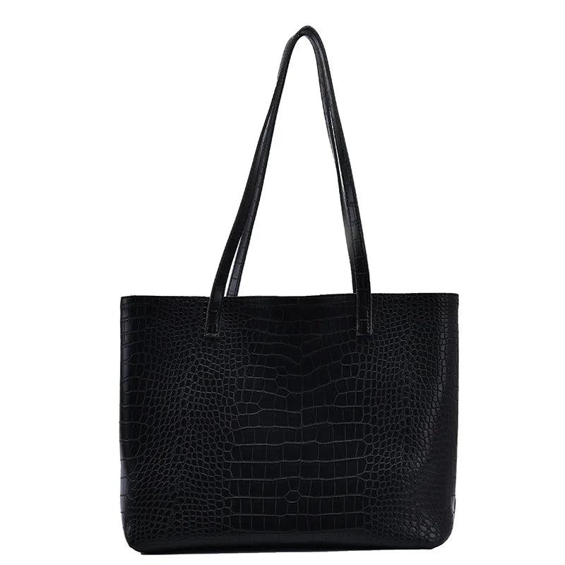 Crocodile Pattern Women Commute Tote Bags Large Capacity Shoulder Handbags
