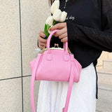 Pleated Handbag with Handle Lattice Shoulder Bag