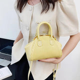 Pleated Handbag with Handle Lattice Shoulder Bag