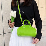 Pleated Handbag with Handle Lattice Shoulder Bag