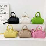 Pleated Handbag with Handle Lattice Shoulder Bag