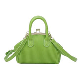 Pleated Handbag with Handle Lattice Shoulder Bag