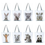 Animal Print Women Handbag Casual Tote Bags Large Capacity Panda Koala Elephant