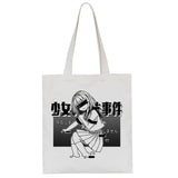 Japanese Anime Shoulder Bag Vintage Canvas Handbag Y2K Goth Punk