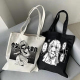 Japanese Anime Shoulder Bag Vintage Canvas Handbag Y2K Goth Punk
