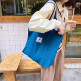 Retro Canvas Shoulder Bag Small Fresh Buckle Tote Handbag
