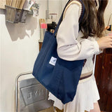 Retro Canvas Shoulder Bag Small Fresh Buckle Tote Handbag