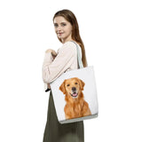 Dog Print Shoulder Bag Women Handbags Casual Shopping Tote