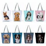 Dog Print Shoulder Bag Women Handbags Casual Shopping Tote