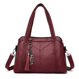Vintage Leather Crossbody Bag for Women - Brown