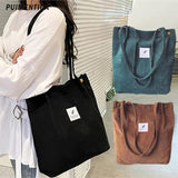 Corduroy Shoulder Bag Eco Shopper Tote