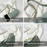 Women Chain Underarm Bag Canvas Messenger Handbag