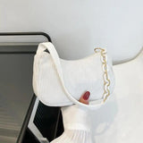 Women Chain Underarm Bag Canvas Messenger Handbag