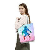 Watercolor Ballet Dancer Art Print Reusable Handbag Tote Eco
