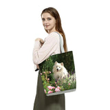 Animal Shopper Bag Pomeranian/Chihuahua Dog High Capacity Handbag