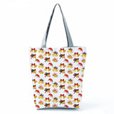 Eco Reusable Shopping Snowflake Bell Print Santa Claus Tote Bag