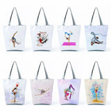 Watercolor Gymnastics Art Print Daypack Handbag for Girls