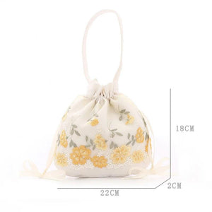 Canvas Women's Shoulder Bag Buckle Handbag Bucket Cloth