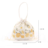 Canvas Women's Shoulder Bag Buckle Handbag Bucket Cloth