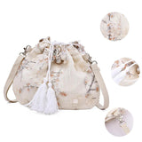 Canvas Women's Shoulder Bag Buckle Handbag Bucket Cloth