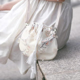 Canvas Women's Shoulder Bag Buckle Handbag Bucket Cloth