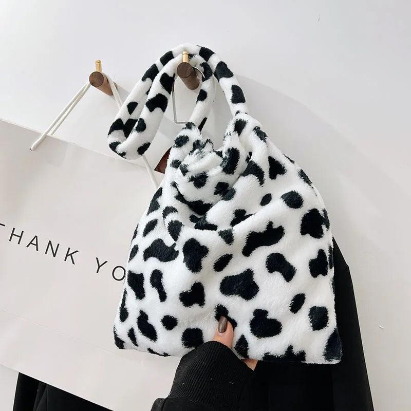 Plush Cloth Shoulder Crossbody Bag Tote Handbag for Women