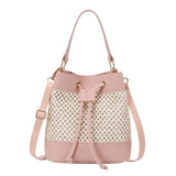 High-capacity Crossbody Bag Drawstring Straw Woven