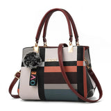 Large Handle Tote Bag for Women - Mix-Colors Shopping Shoulder Crossbody Purse