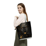 African Art Girl Print Handbags Customizable Bag For School