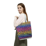 Animal Print Shoulder Bag High Capacity Travel Beach Package Leopard Handbags