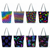 Animal Print Shoulder Bag High Capacity Travel Beach Package Leopard Handbags