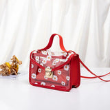 Daisy Pattern Tote Bag Transparent Shoulder Handbag with Chain Strap