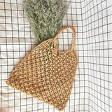 Rattan Women Shoulder Bags Wicker Woven Handbags Large Capacity Summer Beach